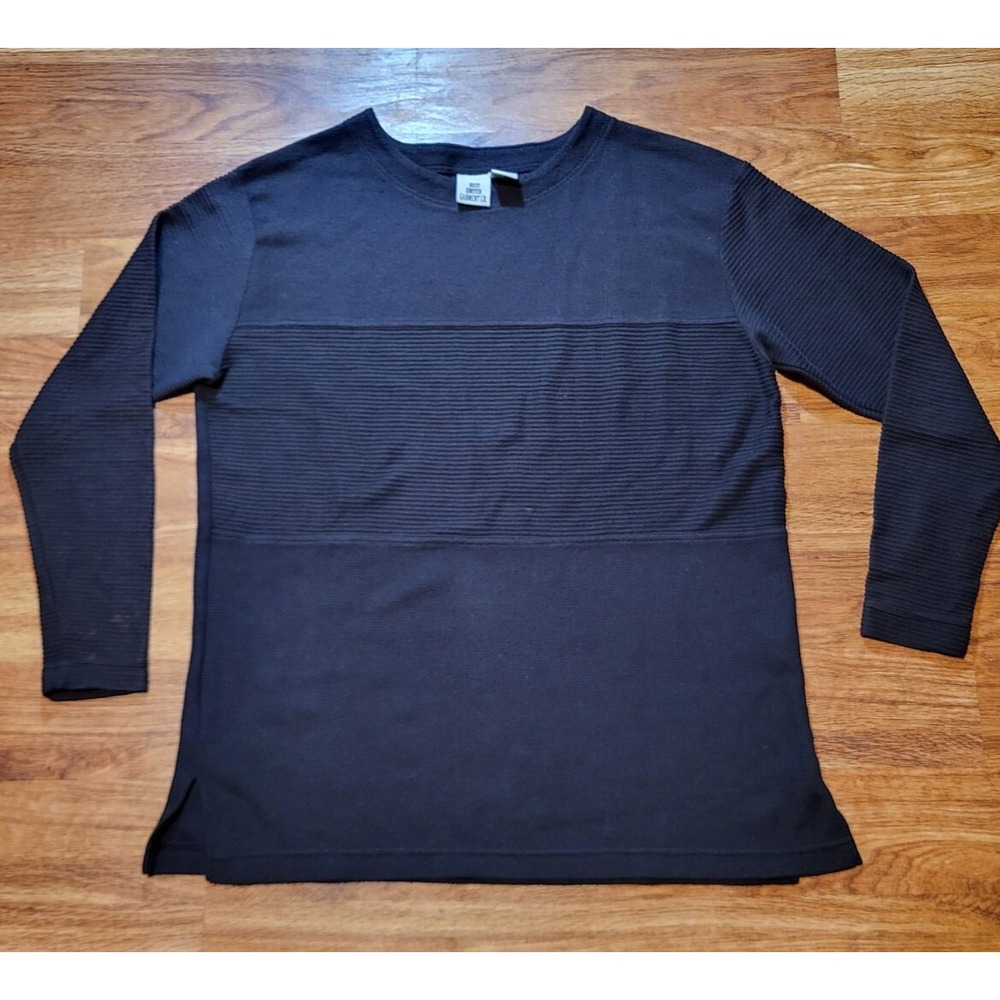 Vintage Black Textured Best United Garment‎ Size Large Sweater